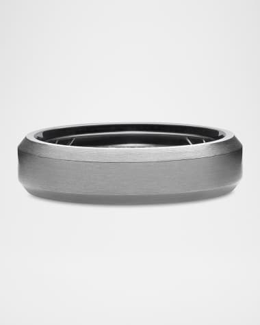 David Yurman Men's Beveled Band Ring in Titanium, 6mm