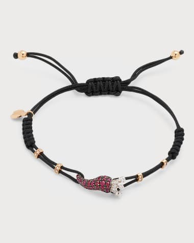 Pippo Perez 18k Gold Diamond & Ruby Medium Pepper Crown Pull-Cord Bracelet