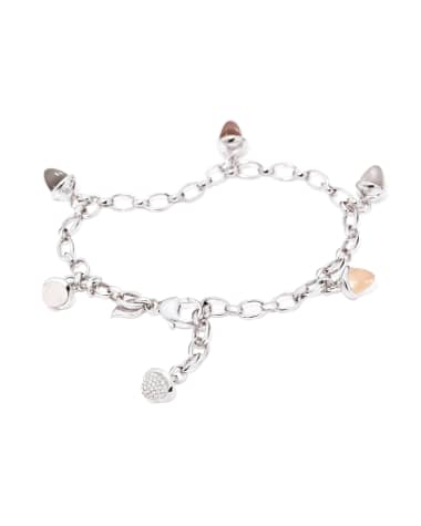 Tamara Comolli Mikado 18k White Gold Moonstone Charm Bracelet w/ Diamond Pave