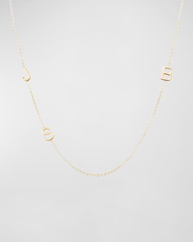 Maya Brenner Designs Mini 3-Letter Personalized Necklace, 14k Yellow Gold