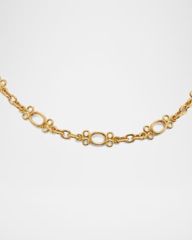 David Webb 18k Gold Oval & Round Chain Necklace