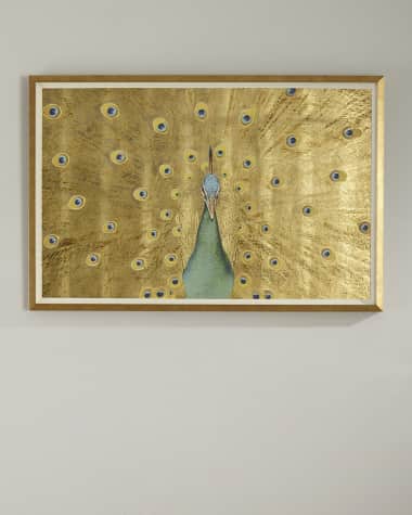 Wendover Art Group Gold Leaf Peacock Oversized Art
