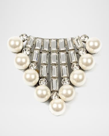 Ben-Amun Crystal Baguette & Pearly Brooch