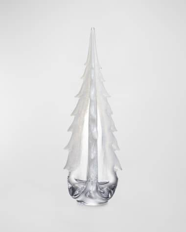 Simon Pearce Vermont Snowy Branches Evergreen Christmas Decoration