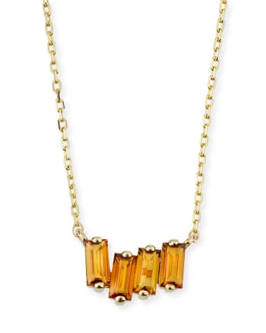 KALAN by Suzanne Kalan 14k Gold Pink Topaz Fireworks Necklace