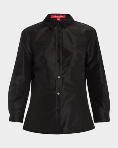 Carolina Herrera Taffeta Button-Front Shirt