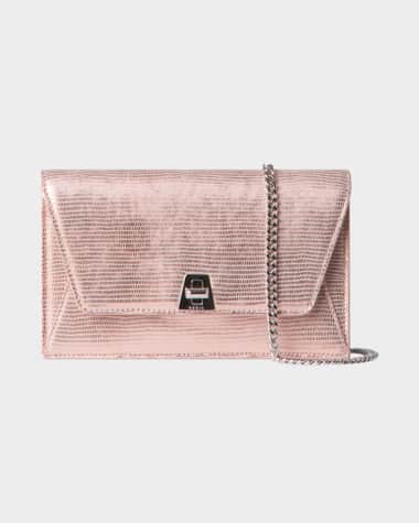Akris Anouk Lizard-Print Clutch Bag w/ Chain