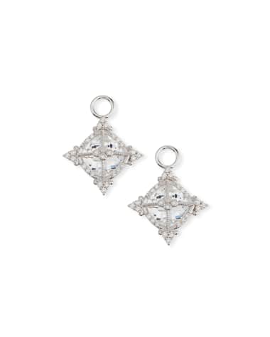 Jude Frances 18k White Gold Provence Cushion Topaz Earring Charms