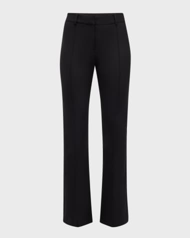 Veronica Beard Hibiscus Pintuck Boot-Cut Pants