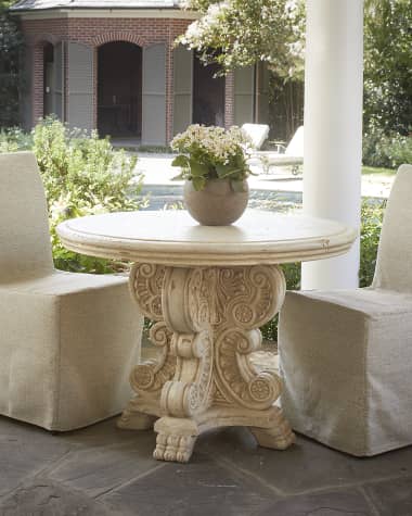 Neiman Marcus 42" Scrollwork Outdoor Dining Table