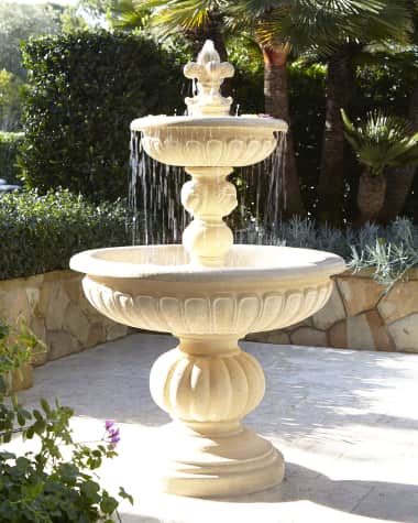 Neiman Marcus Lionhead Stonecast Fountain