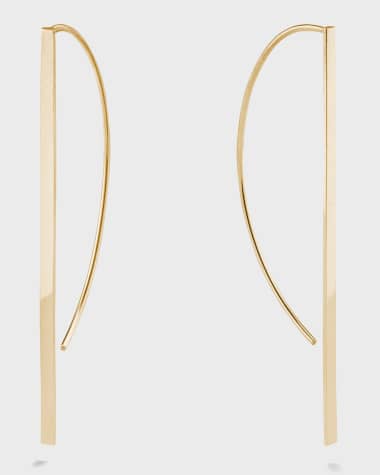 LANA 14k Gold Flat P-Hoop Earrings