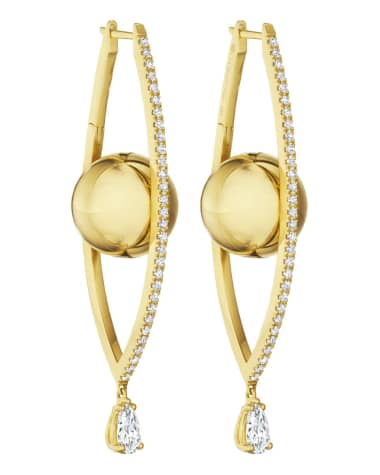CADAR Reflections 18k Gold Large Diamond Evil Eye Hoop Earrings