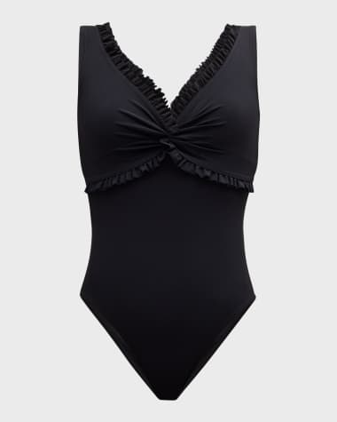 Karla Colletto Ruffle Twist Underwire One-Piece Swimsuit