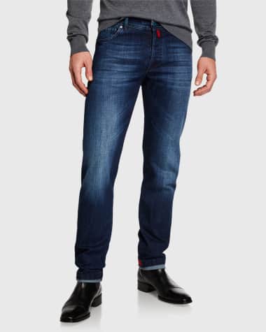 Kiton Men's Slim Fit Medium Wash Denim Jeans