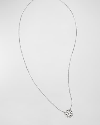 Tory Burch Miller Pave Logo Delicate Necklace