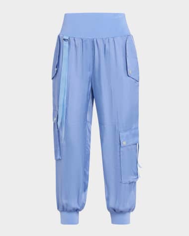Cinq a Sept Harmony Satin Cargo Jogger Pants