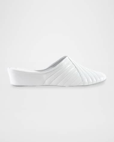 Jacques Levine Two-Tone Metallic Quilted Slippers