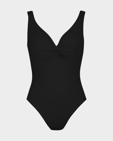 Karla Colletto Twist-Front Underwire One-Piece Swimsuit