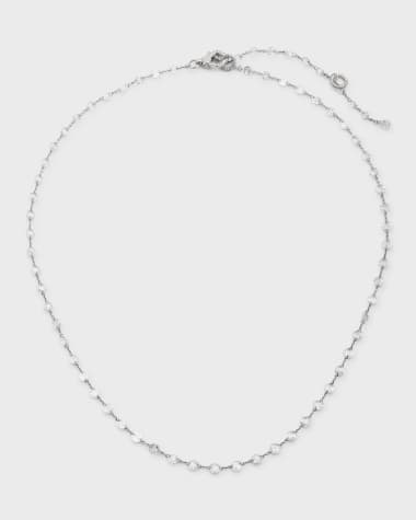64 Facets Ethereal 18K White Gold Rose-Cut Diamond-Strand Necklace, 18"L, 5.50tcw
