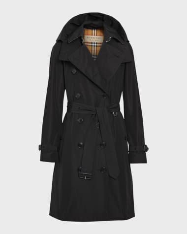 NWT GUCCI WOMEN'S BLACK TRENCH RAIN COAT Italy Size 42 Neimans $1,990