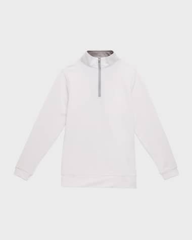 Peter Millar Stretch Terry Quarter Zip Popover, Youth