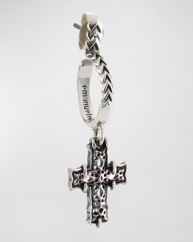 Emanuele Bicocchi Men's Hoop Earring w/ Cross Drop (Single)