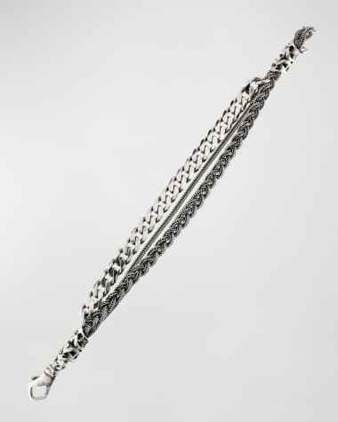 Emanuele Bicocchi Men's Multi-Strand Sterling Silver Bracelet