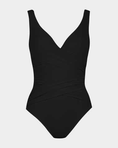 Karla Colletto Criss-Cross One-Piece Swimsuit
