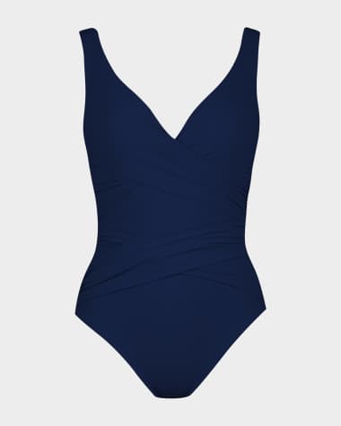 Karla Colletto Criss-Cross One-Piece Swimsuit