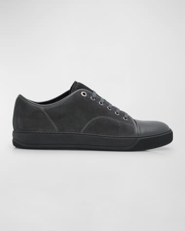 Lanvin Men's Matte Cap-Toe Low-Top Sneakers