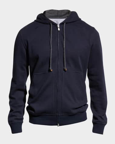Brunello Cucinelli Men's Spa Zip-Front Hoodie