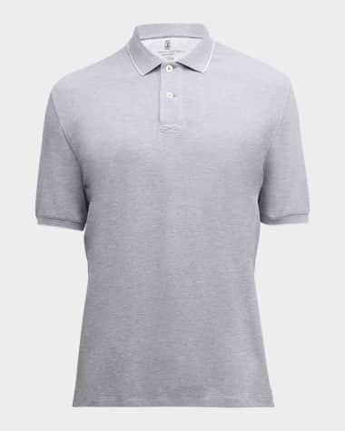 Brunello Cucinelli Men's Solid Pique Polo Shirt