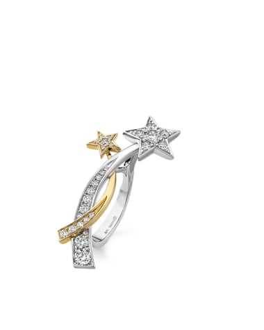 Chanel Comete 18K Yellow Gold Diamond Cocktail Stars Ring Sz 6.5