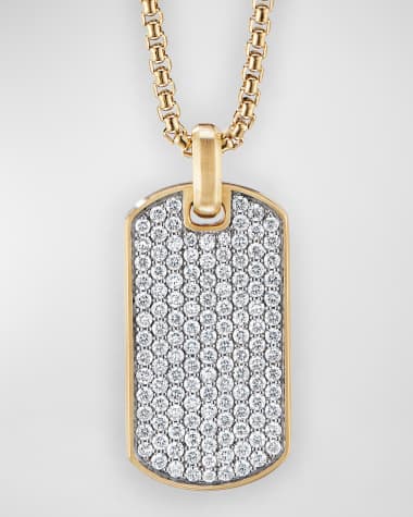 David Yurman Men's Chevron Tag Pendant in 18K Gold, 35mm