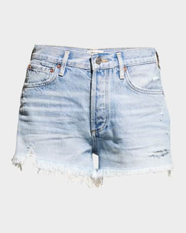 AGOLDE Parker Vintage Frayed-Hem Denim Shorts