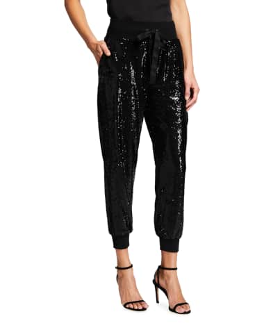 Cinq a Sept Giles Sequined Pull-On Jogger Pants