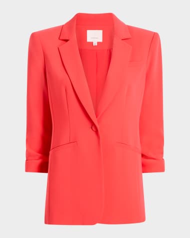 Cinq a Sept Khloe Crepe 3/4-Sleeve Blazer