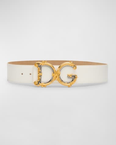Dolce&Gabbana Baroque Logo Leather Belt