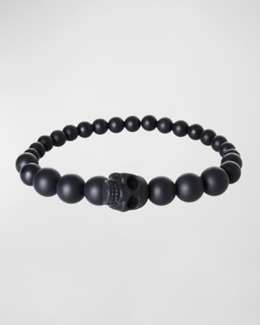 McQueen Men's Skull Bead Bracelet