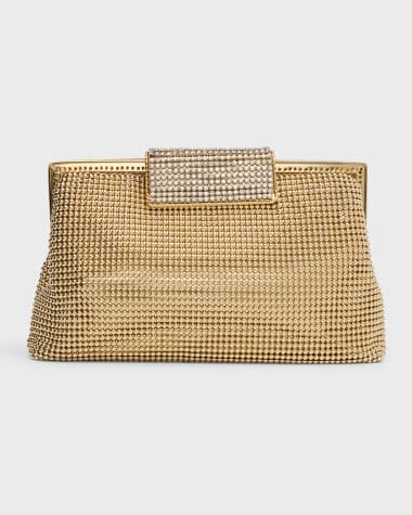 Whiting & Davis Crystal Clasp Clutch Bag