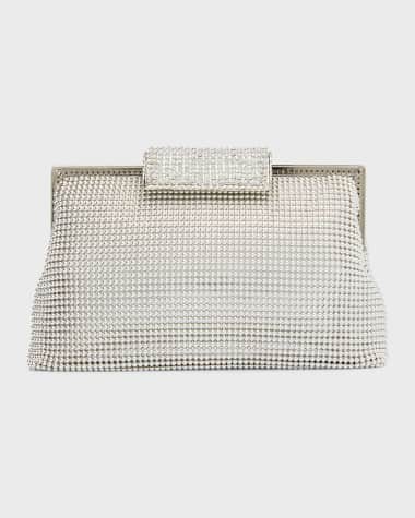 Whiting & Davis Crystal Clasp Clutch Bag