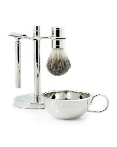 Bey-Berk Shaving Set w/ Safety Razor, Cream Brush and Soap Dish