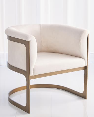 Global Views Regan Hair on Hide Barrel Chair