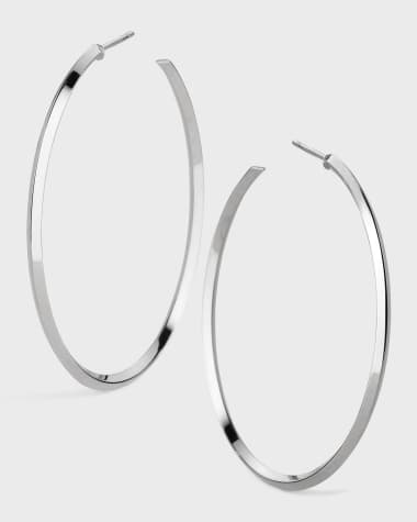 LANA 45mm Thin Pointed Royale Hoops