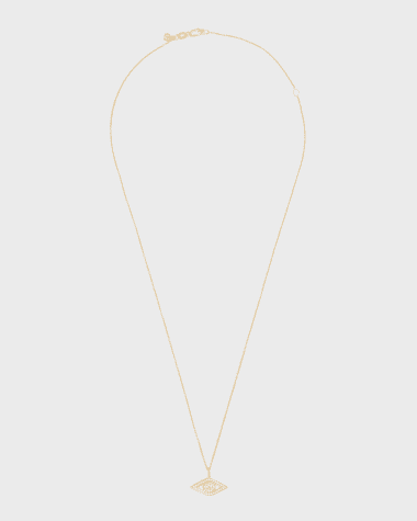 Sydney Evan 14k Yellow Gold Small Diamond Evil Eye Necklace
