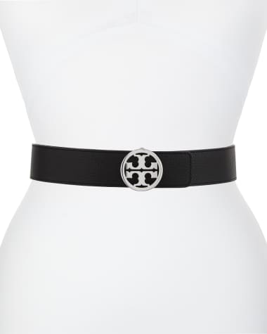Tory Burch Reversible 1.5" Logo-Buckle Belt