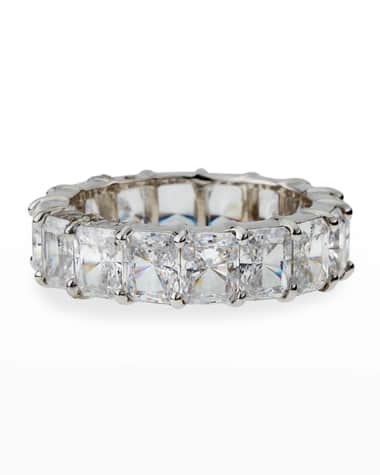 Fantasia by DeSerio Radiant-Cut CZ Eternity Band Ring