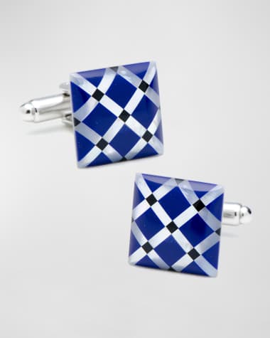 Cufflinks Inc. Diamond-Pattern Cufflinks w/ Stones