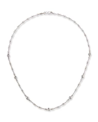 Roberto Coin 18k White Gold Diamond-Bezel Necklace